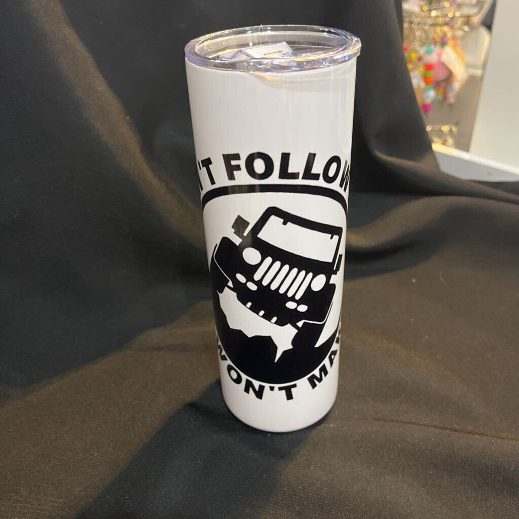 Jeep Don't Follow Me Collage 20oz