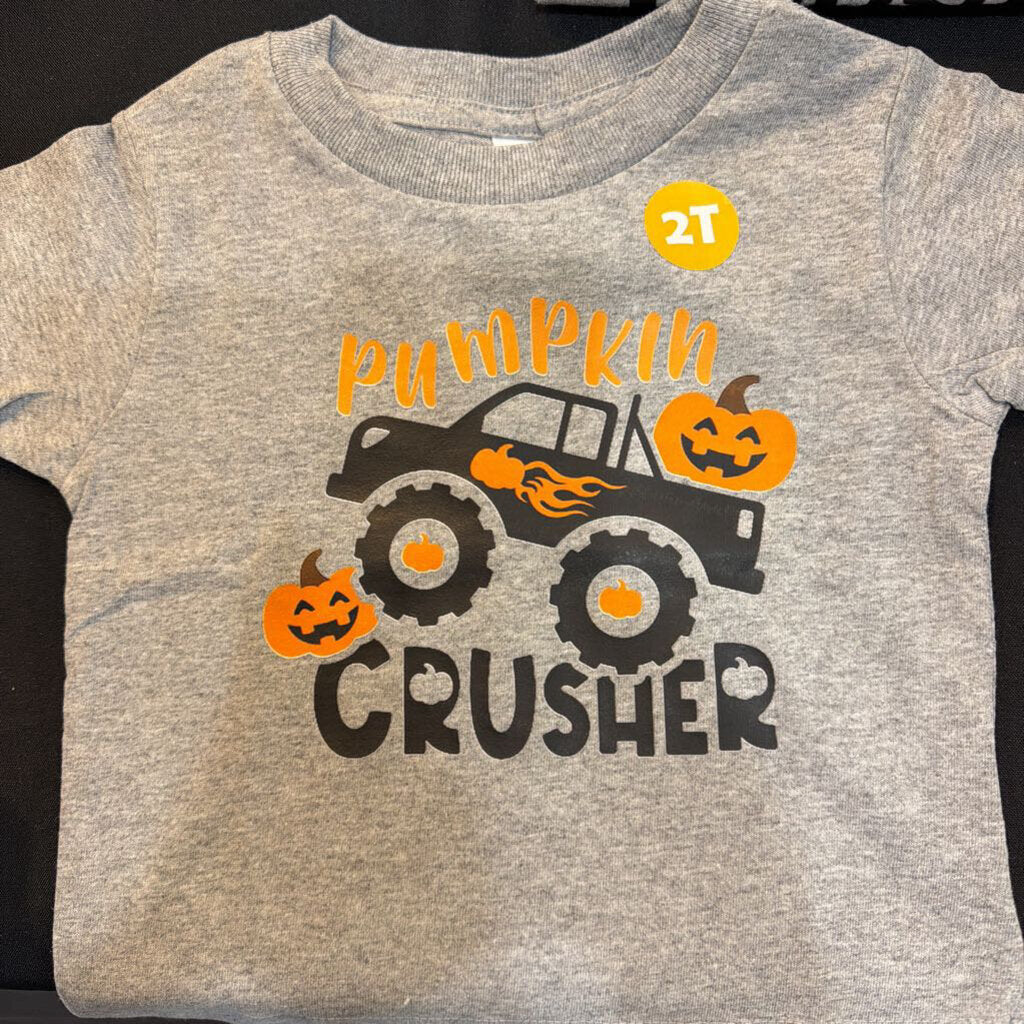 Pumpkin Crusher 7T Gray Tee