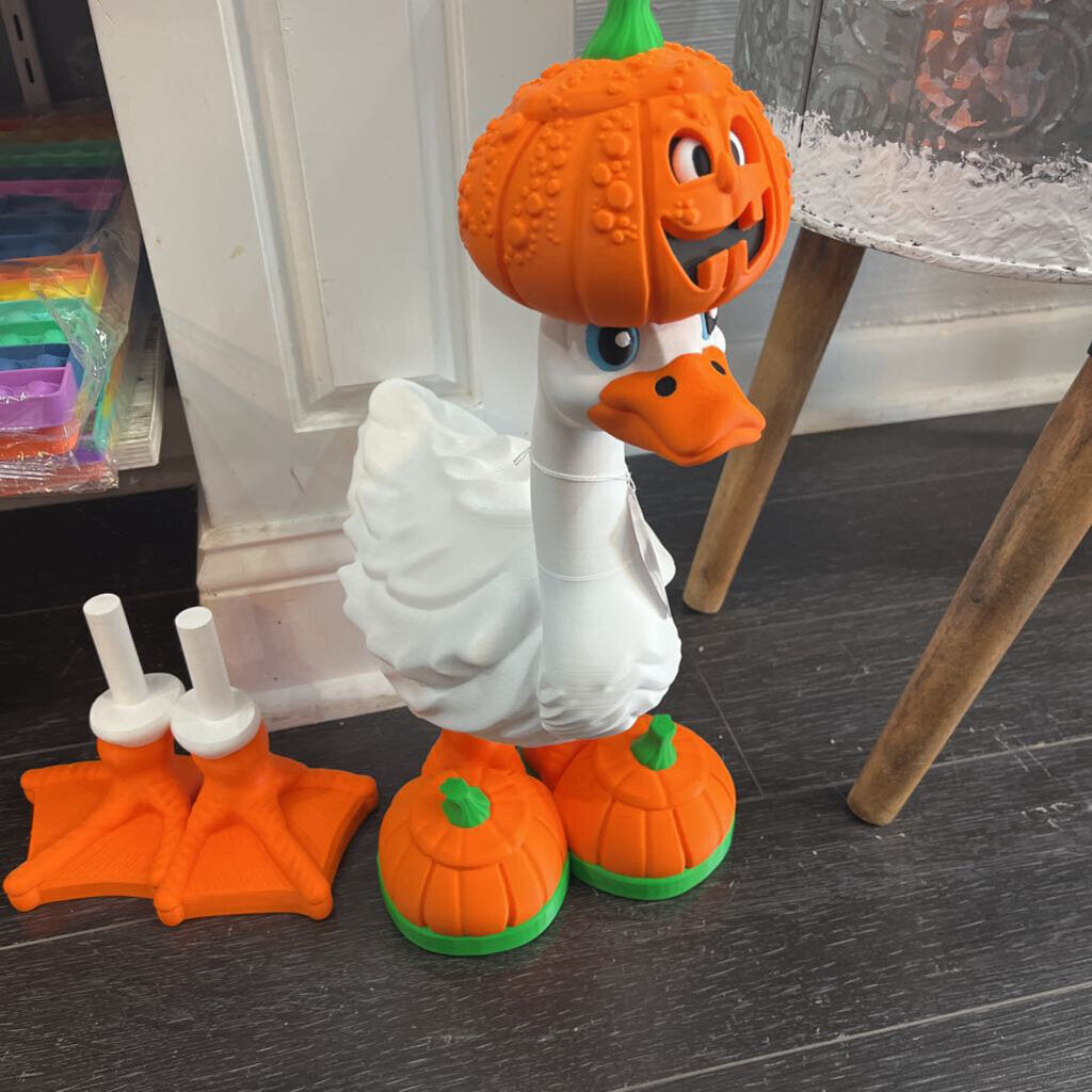 Porch Goose with Pumpkin Hat