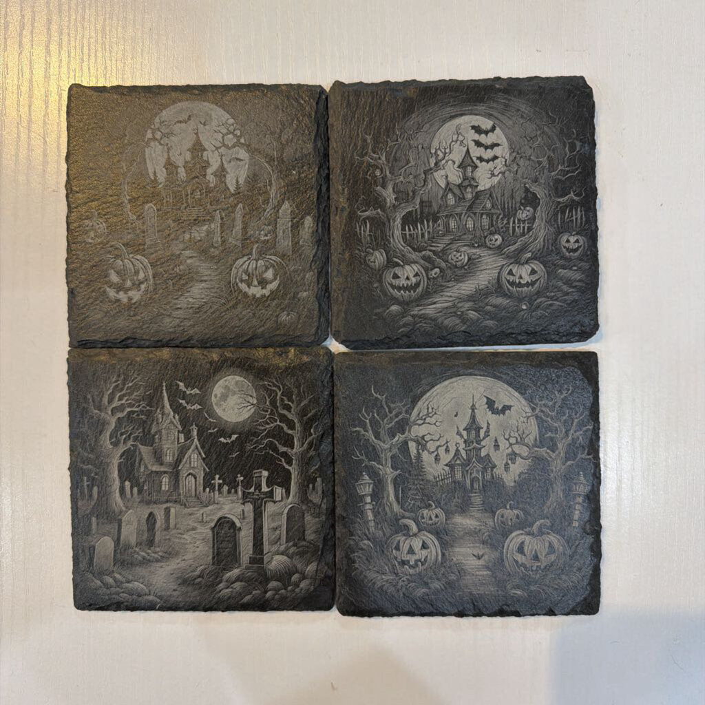 Engraved Slate Coasters - Halloween