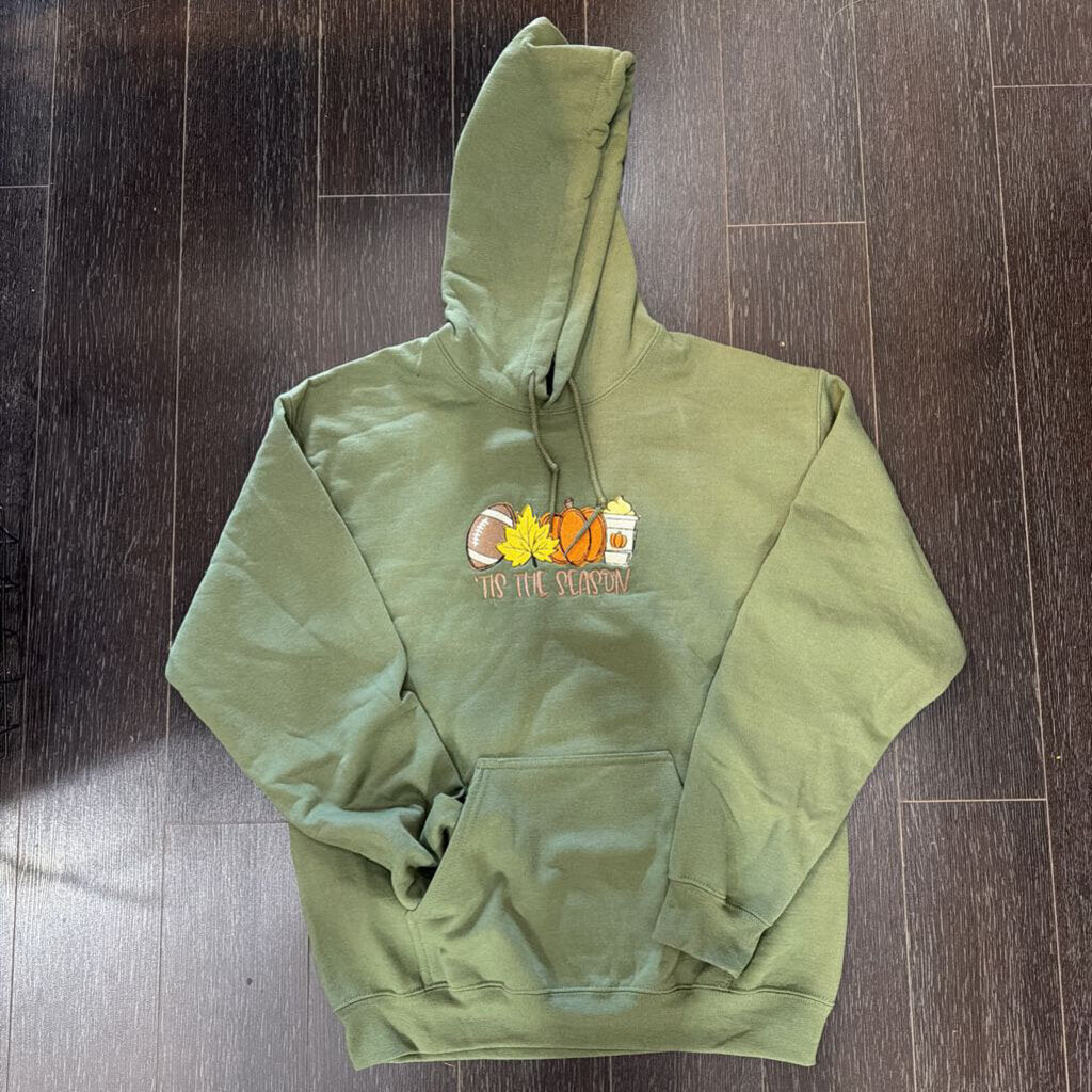 Hoodie Green Med Tis the Season