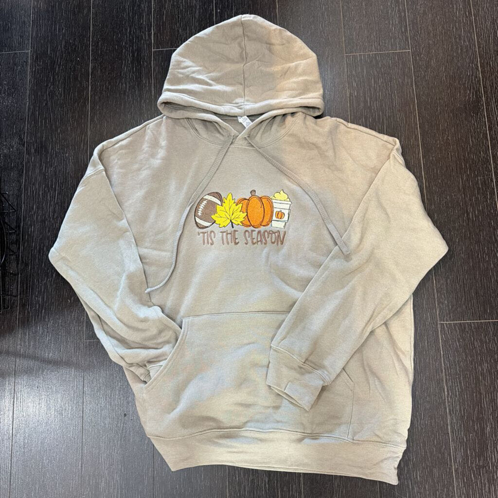 Hoodie Tan LG Tis the Season