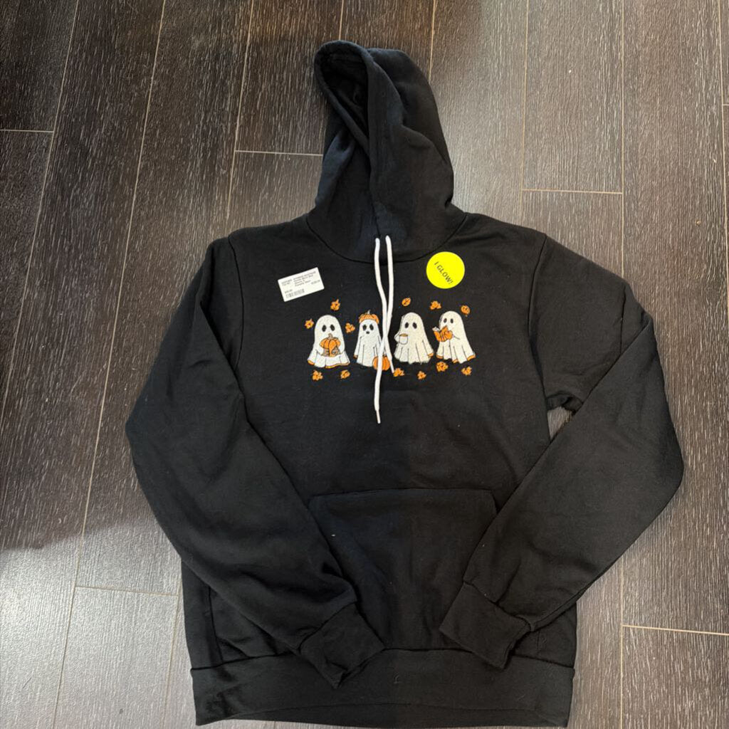 Hoodie Black Med Ghosts & Pumpkin Glow