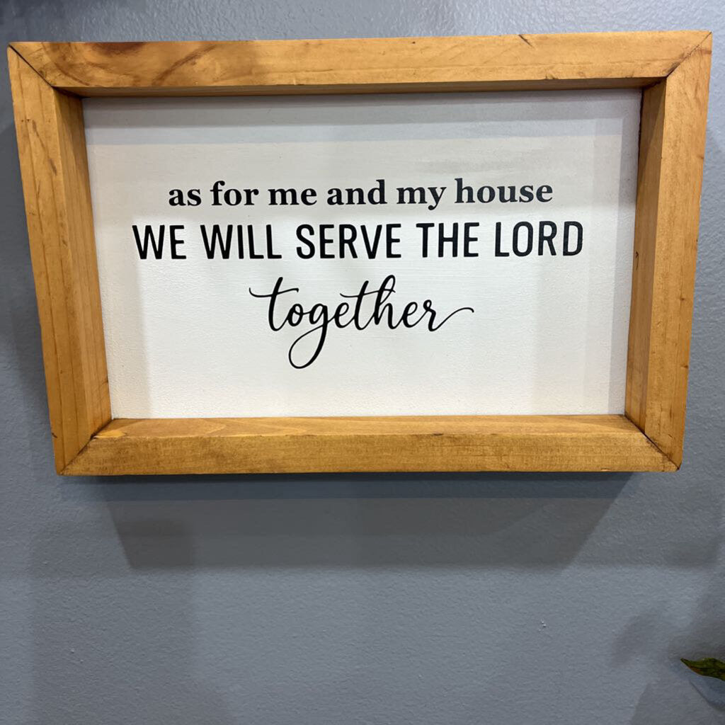 As for me and my house (11.5"x8") framed sign