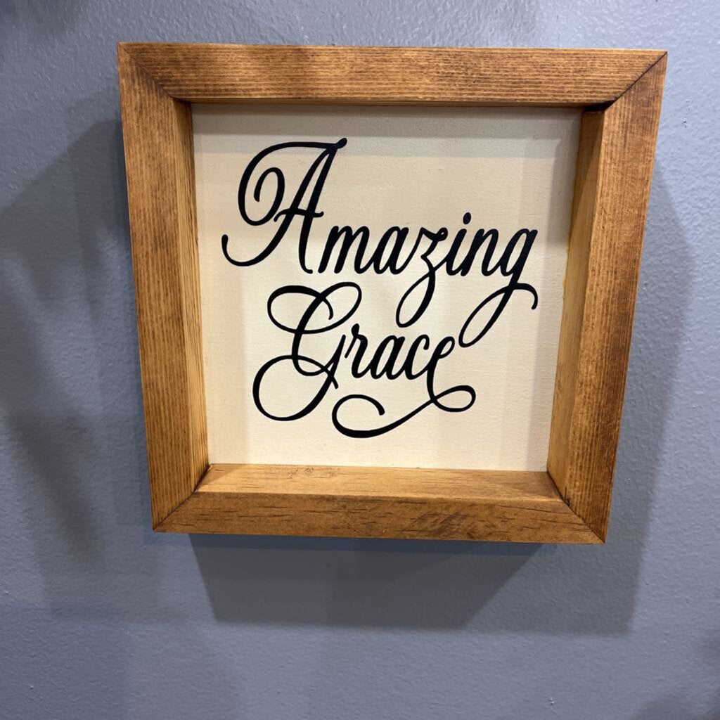 Amazing grace (7.5"x7.5") framed sign