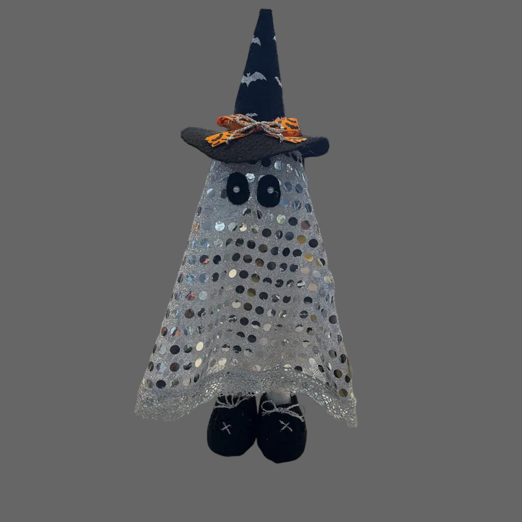 Witch Ghost Small Silver w/Witches hat