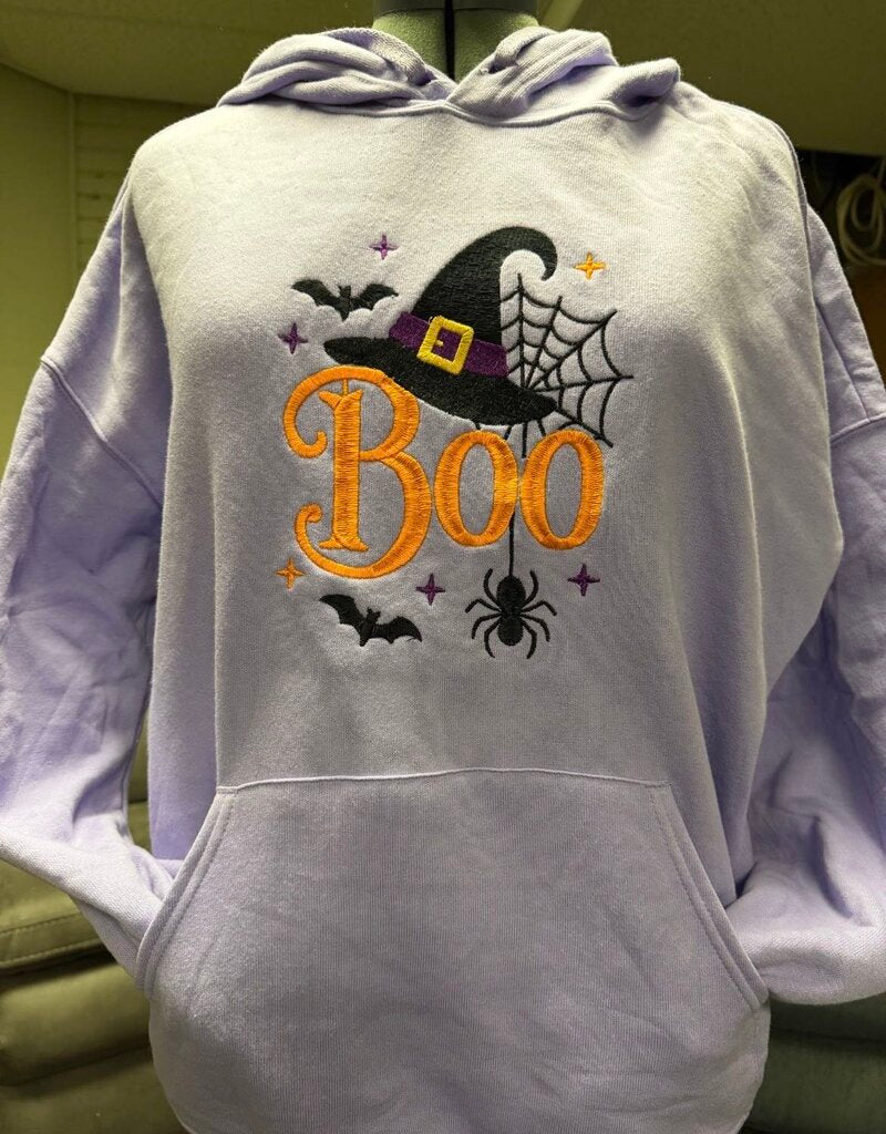 Witch Hat Boo Purple Med Hoodie