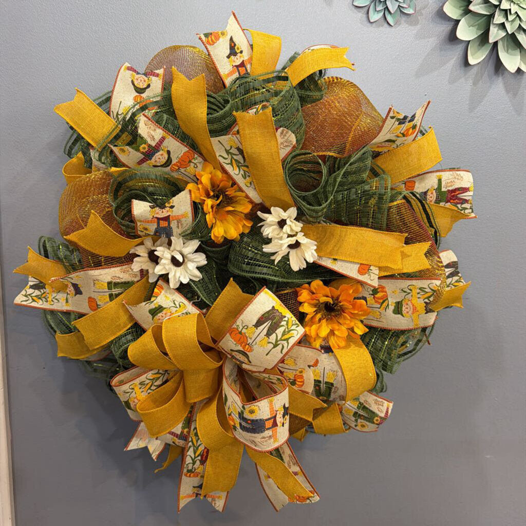 Wreath Scarecrow & Sunflowers