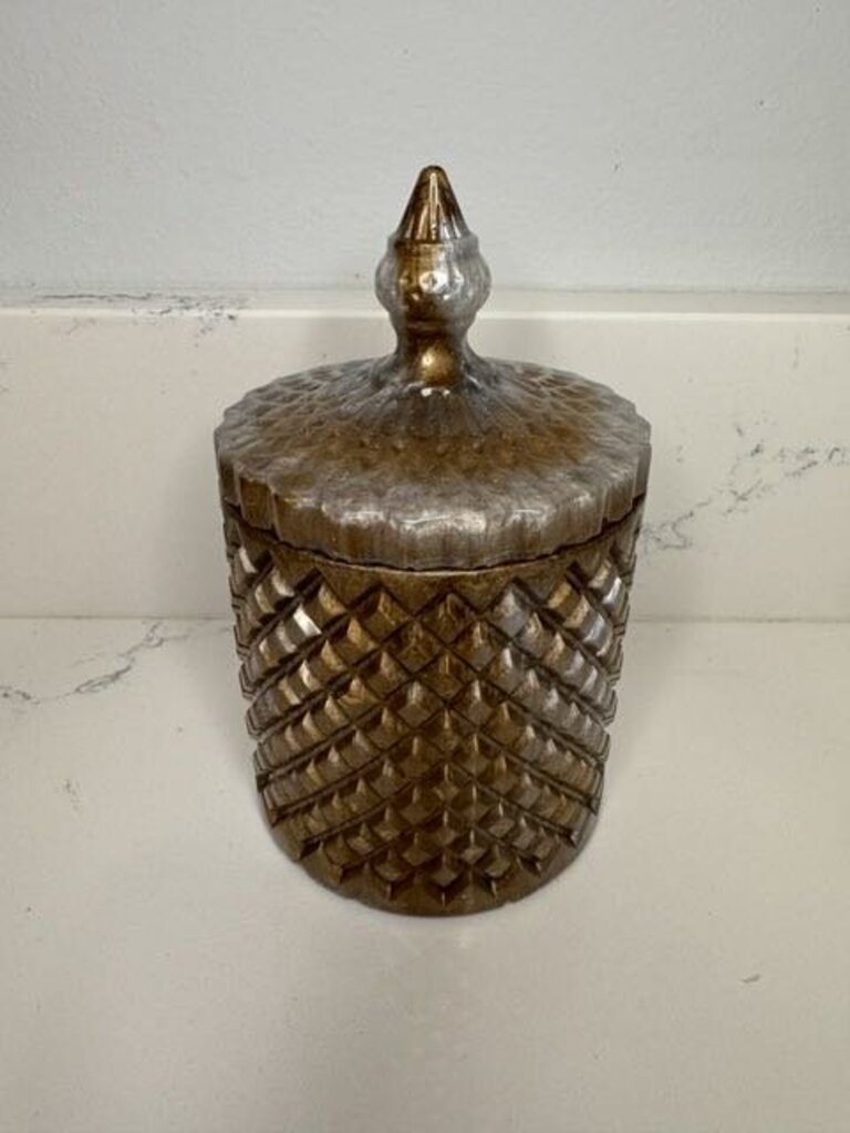 Large Trinket Container Taupe & Gray