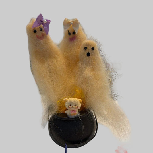 Felting Cauldron with Flying Ghosts