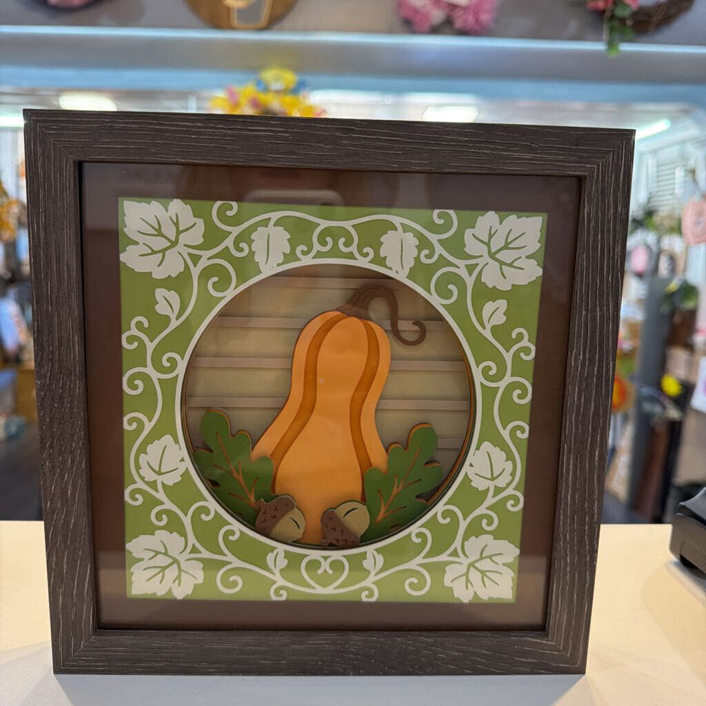 Folk Art Gourd Shadow Box