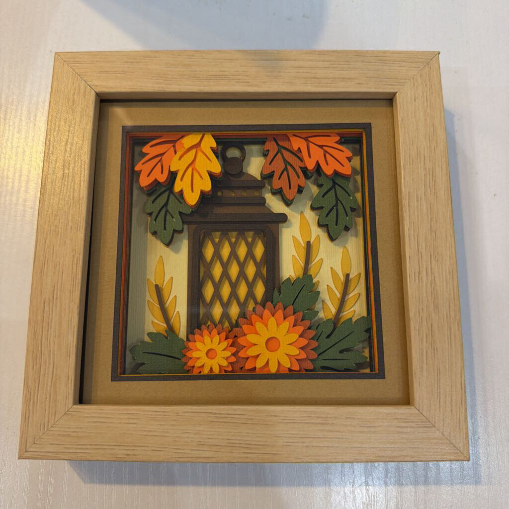 Autumn Lantern Shadow Box