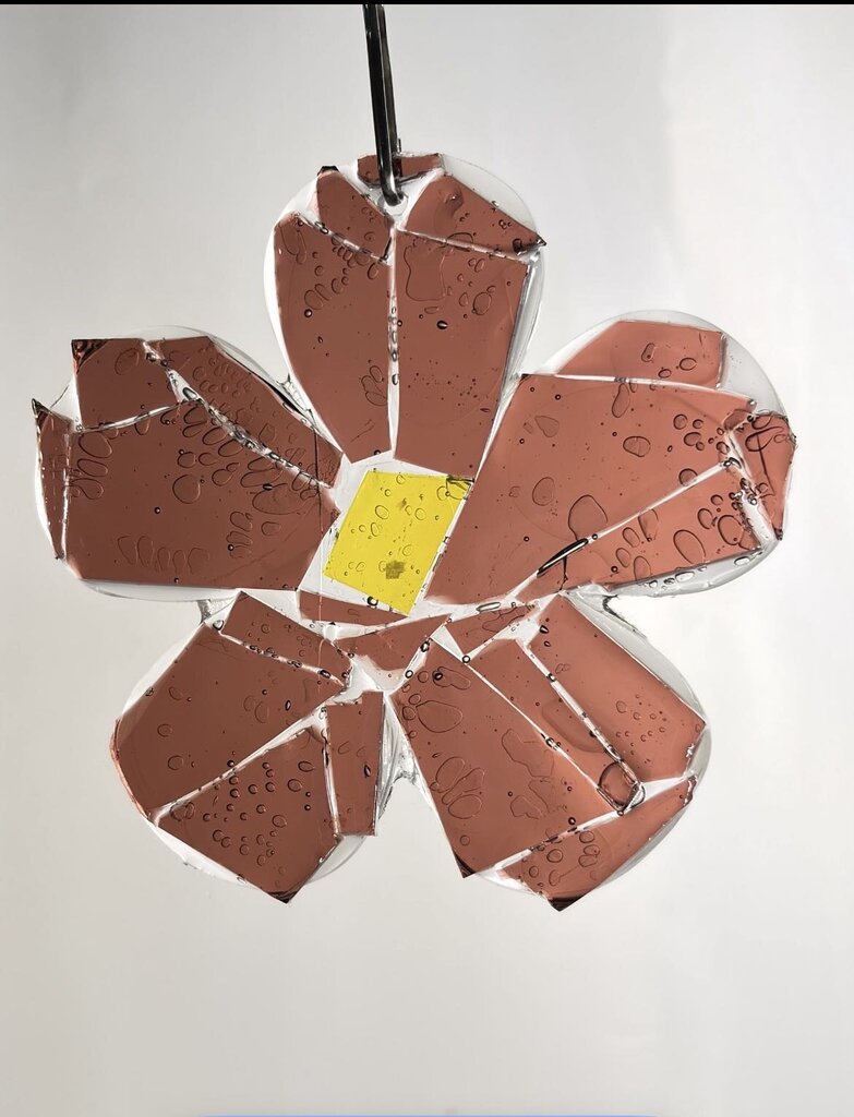 Flower Sm burgundy Suncatcher