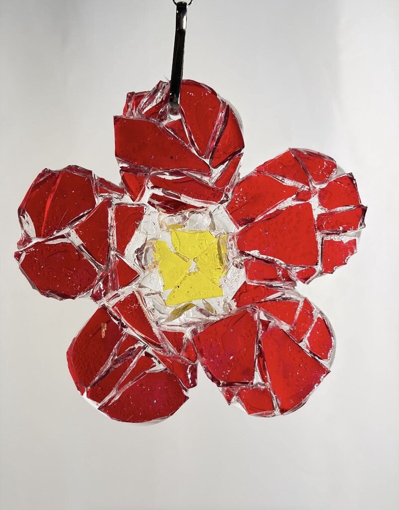 Flower M red Suncatcher