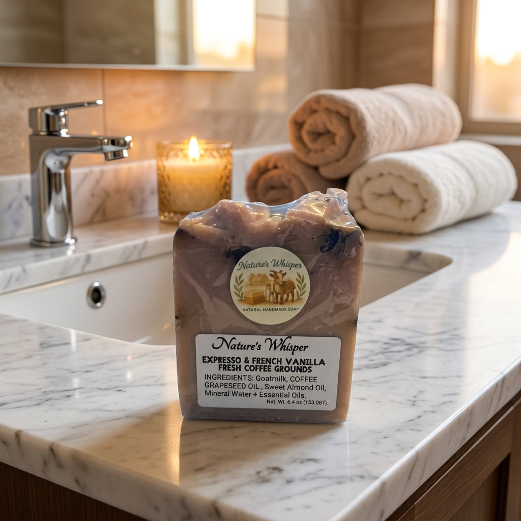 Bar Soap Expresso & French Vanilla Fresh Coffee Grounds