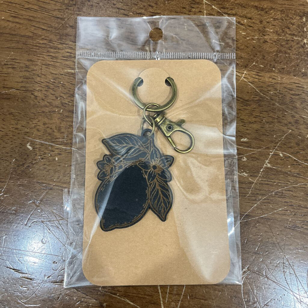 Black Lemon (wood keychain)