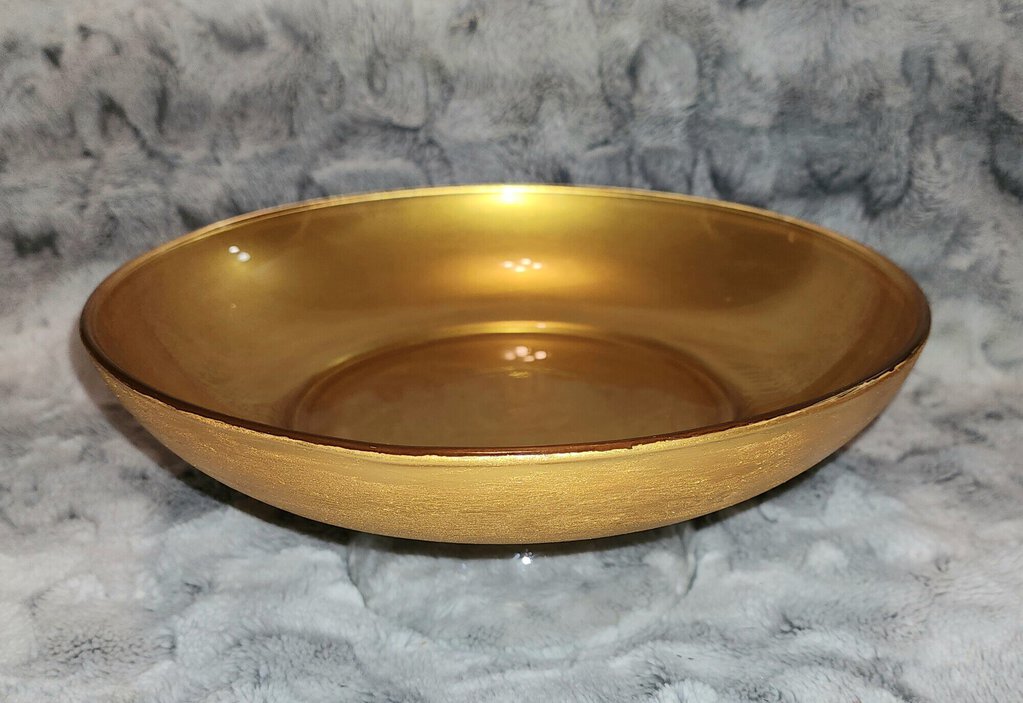Gold Glass Serving Bowl