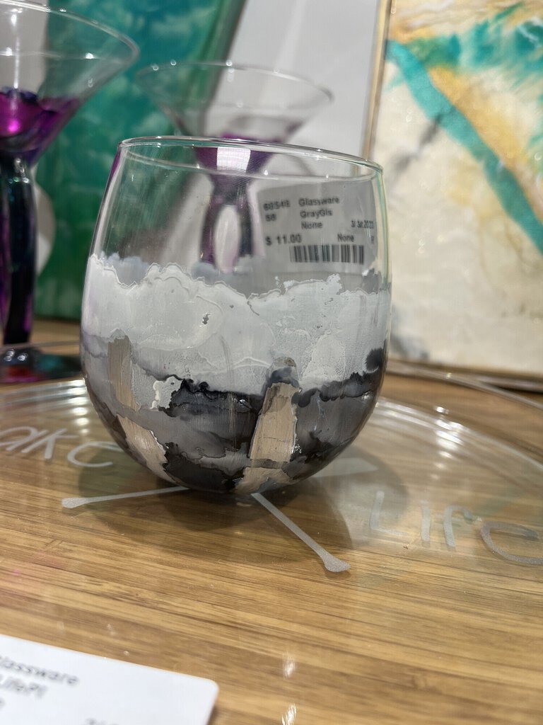 GrayScale Stemless Wine Glass