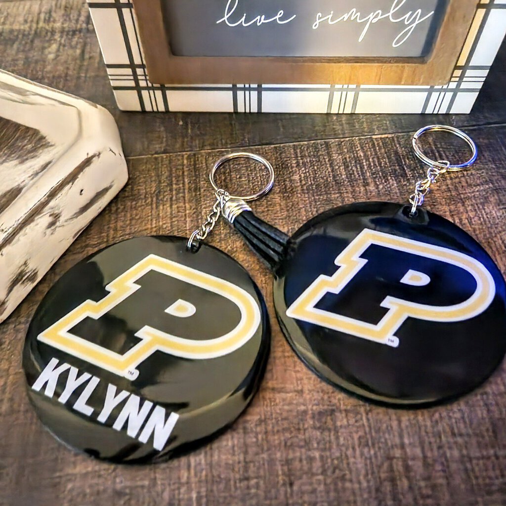P Keychain With Name, Black