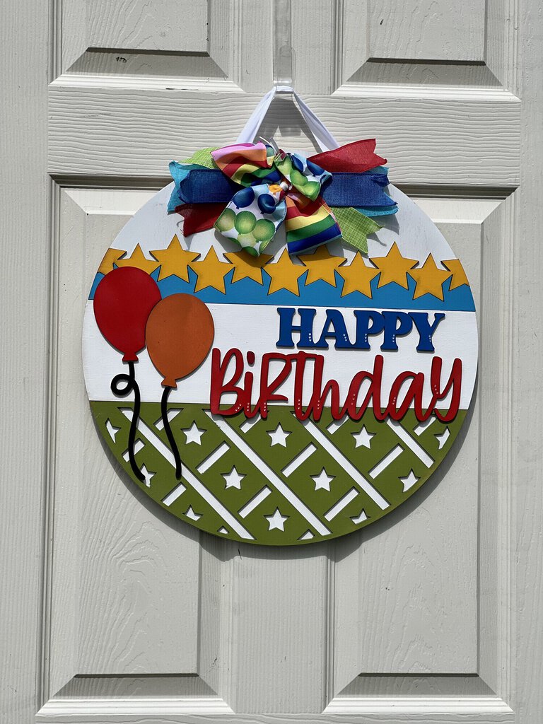 Happy birthday door round