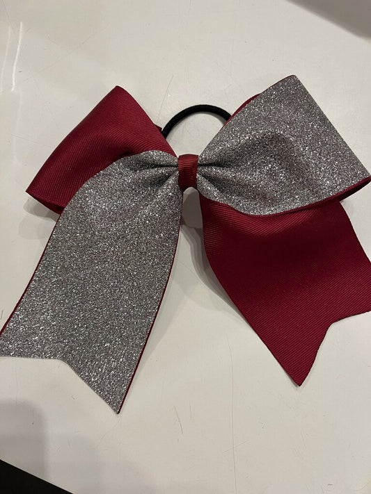 Large Cheer Bow, Gry Gltr