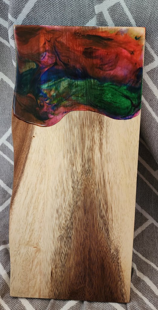 MulitColor Resin and Wood Charcuterie Board