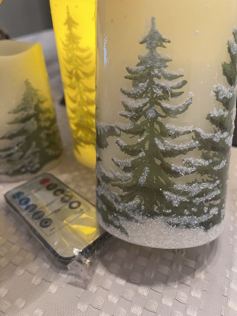 3pc Tree Candle Set w/Remote