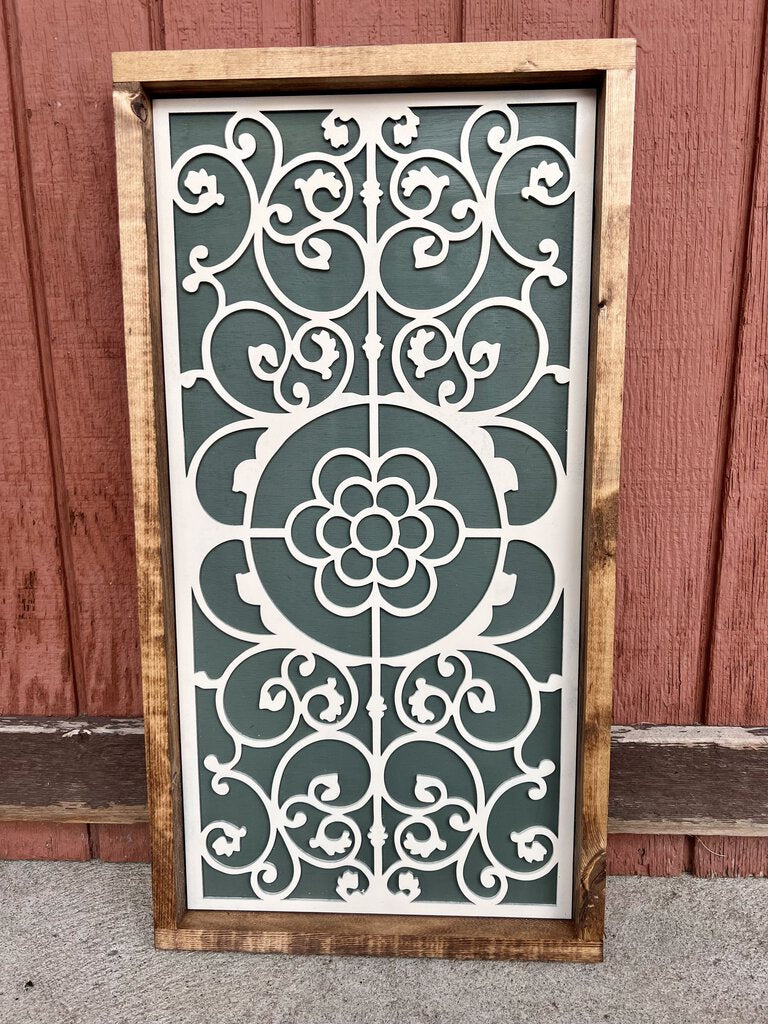 Green floral panel