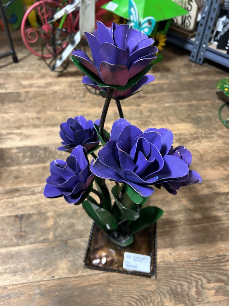 Metal Small Purple Roses