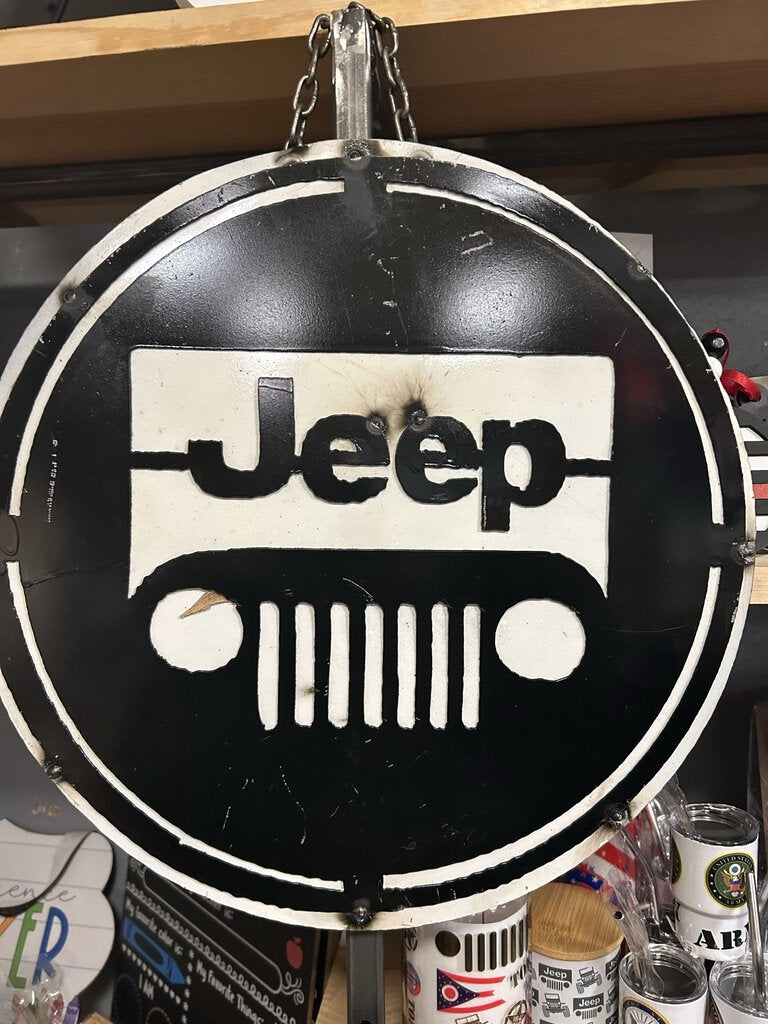 Metal Jeep Round Sign